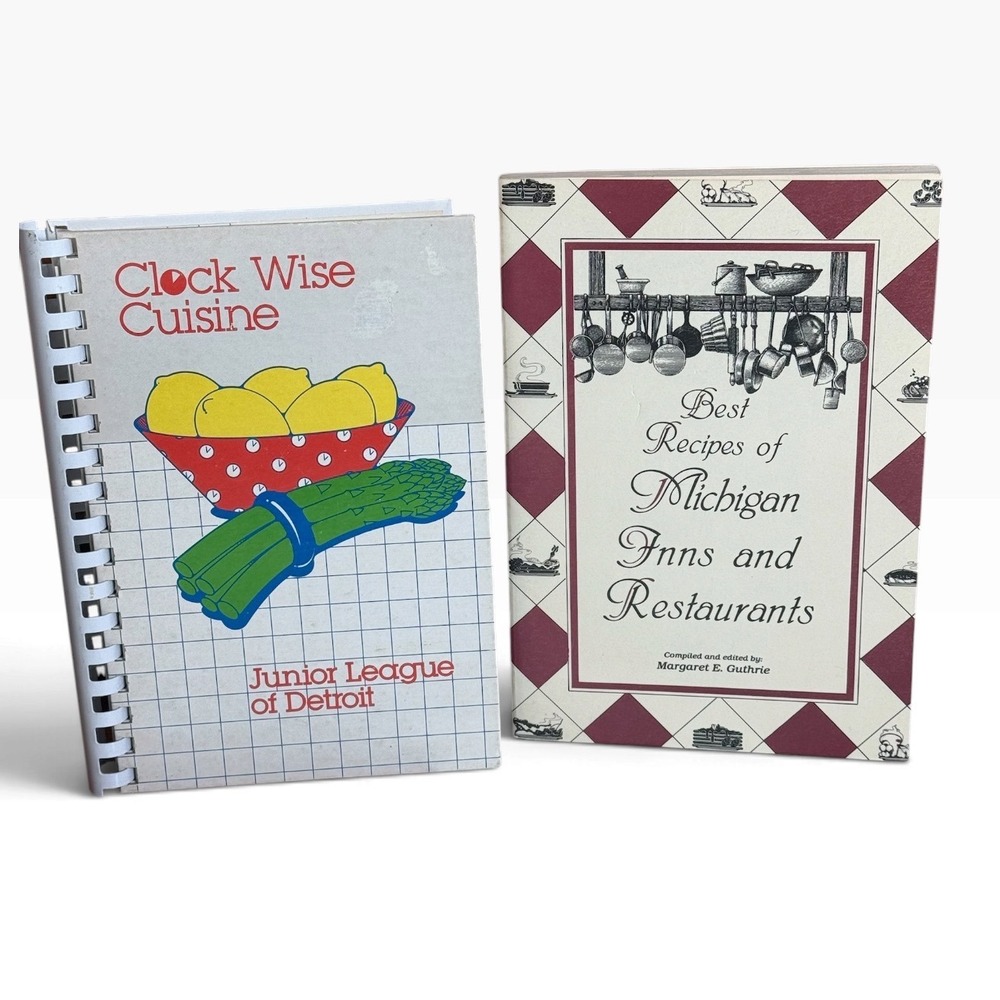 Vintage Detroit Michigan Cookbook Lot Junior League Grandmacore 1980s Recipes